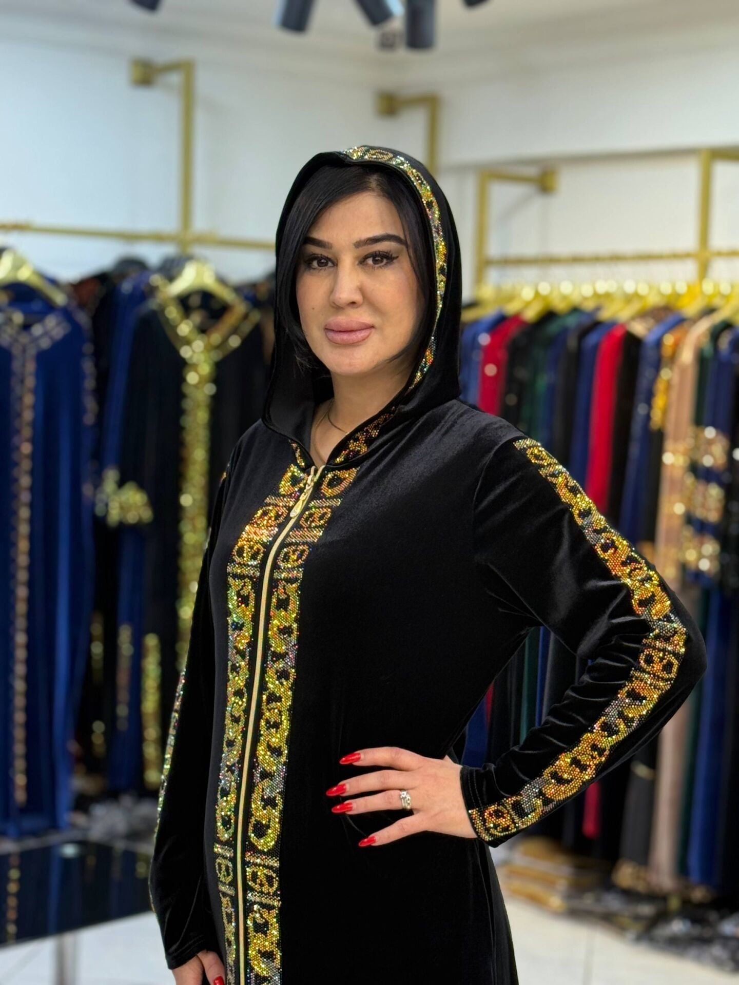 KAPŞONLU KADİFE FERRACE