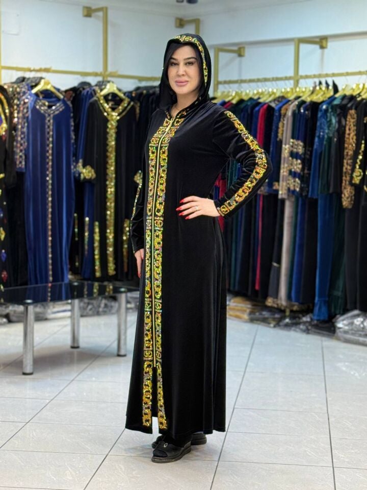 KAPŞONLU KADİFE FERRACE